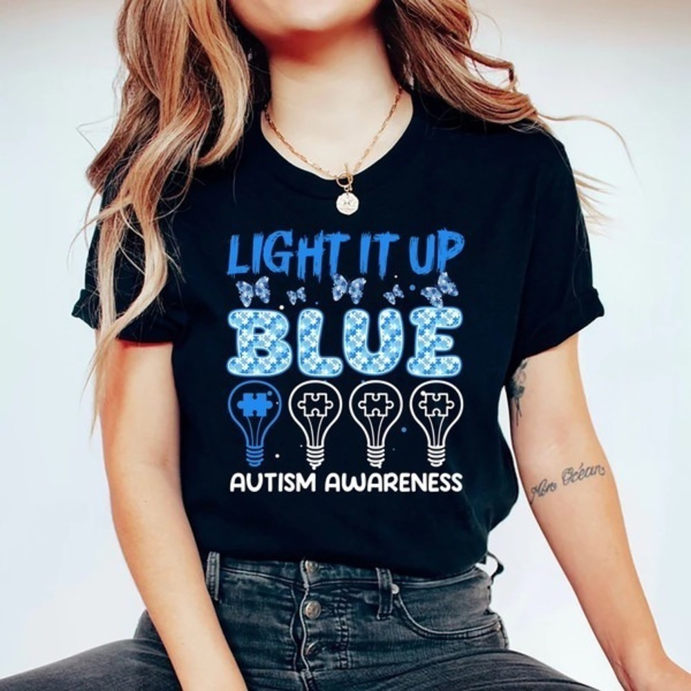 Light It Up Blue For Autism Autism Awareness Shirt